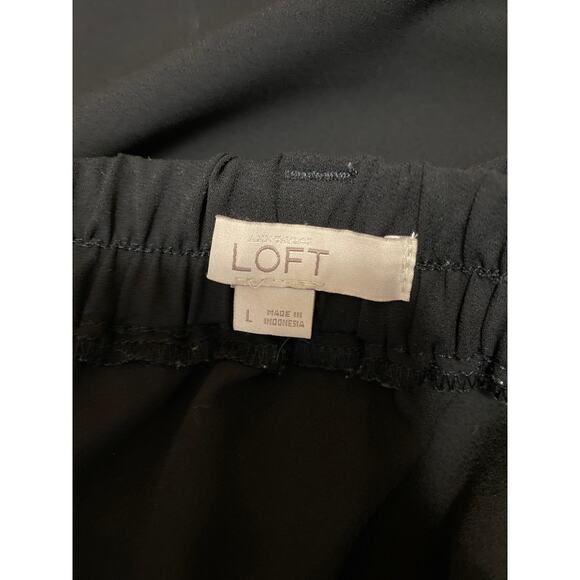 Ann Taylor LOFT Women's Black Tie Waist Button Front Mini Pencil Skirt Size L - Picture 4 of 5